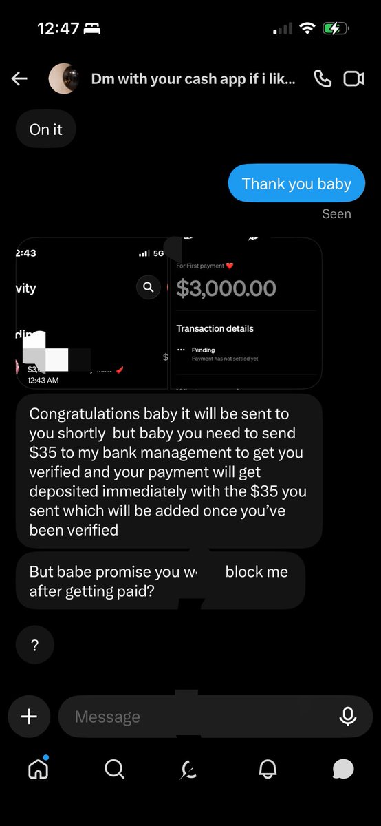 wtchocolatebae's tweet photo. So tired of scams, just so anyone knows you do NOT have to send any money to receive money 🙄🙄 https://t.co/i4VIfPuTZB