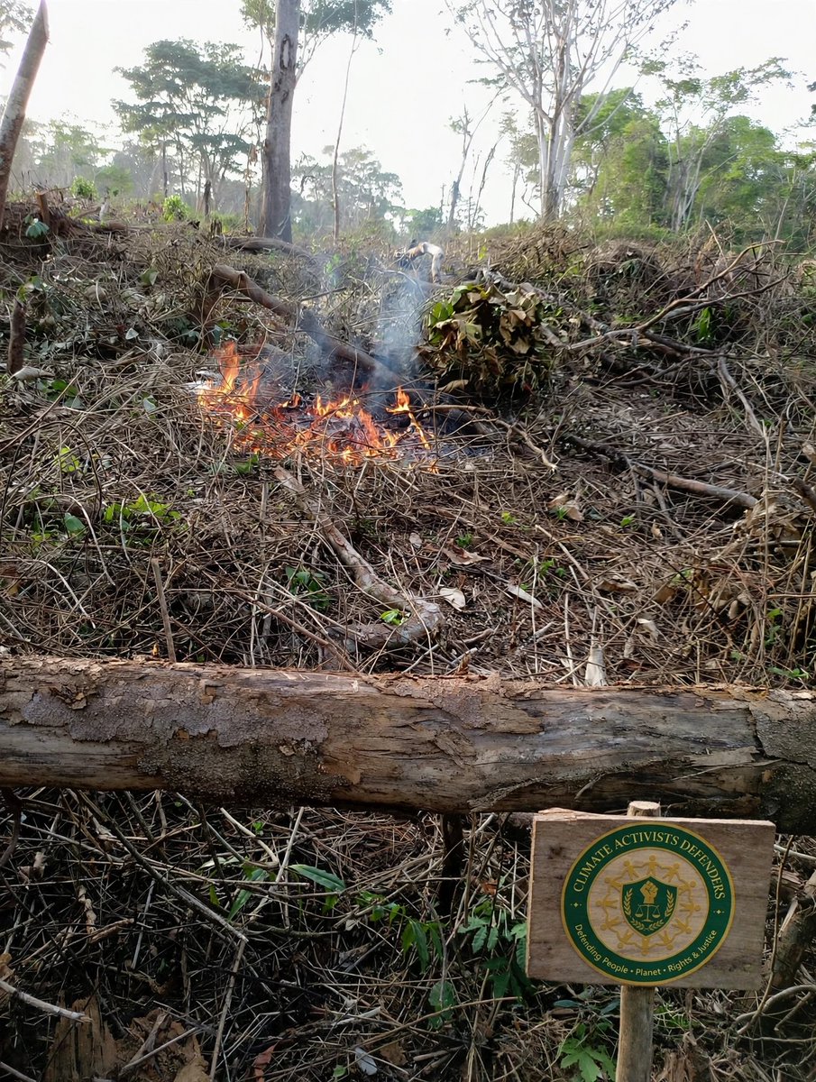 CADuganda256's tweet photo. We documented this today: Forest cleared &amp; burned.
Consequences:
- More drought in Karamoja
- More floods in Kampala
Air pollution &amp; health risks
 Loss of indigenous seeds &amp; foods
 Poverty deepens
You cannot achieve development by destroying nature. #ClimateActionNow
#stopEACOP https://t.co/ClBJxoGCKb