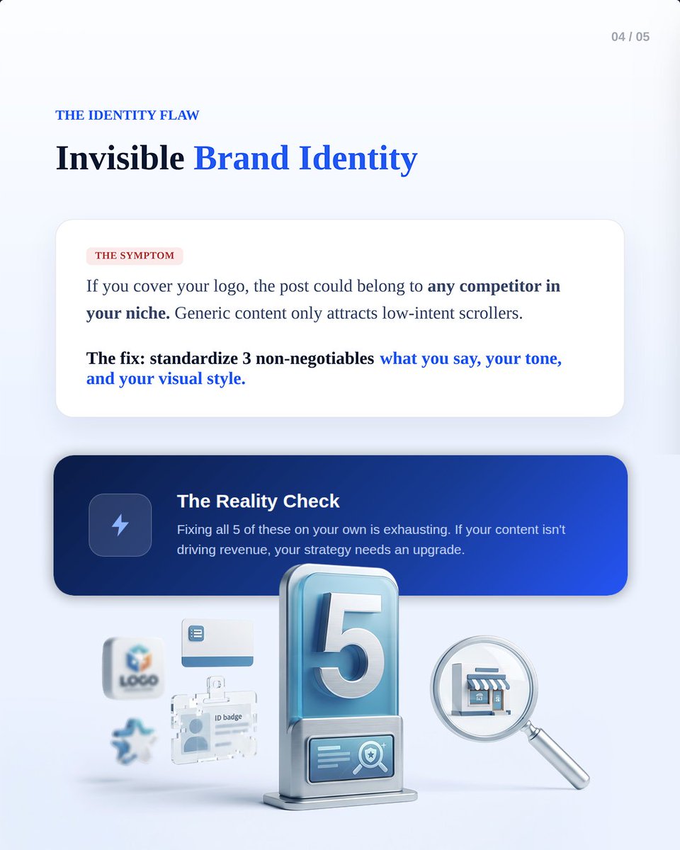 InstantInfoSol's tweet photo. Vanity metrics feel great, but likes don't pay bills. 📉
No leads? You're likely: • Targeting wrong audience • Missing a clear CTA • Entertaining vs solving
Fix: Shift from attention to INTENT.
Scale B2B leads smartly 👇Follow @InstantInfoSol 
#IIS #B2BMarketing #LeadGen https://t.co/U1hyB3zsup