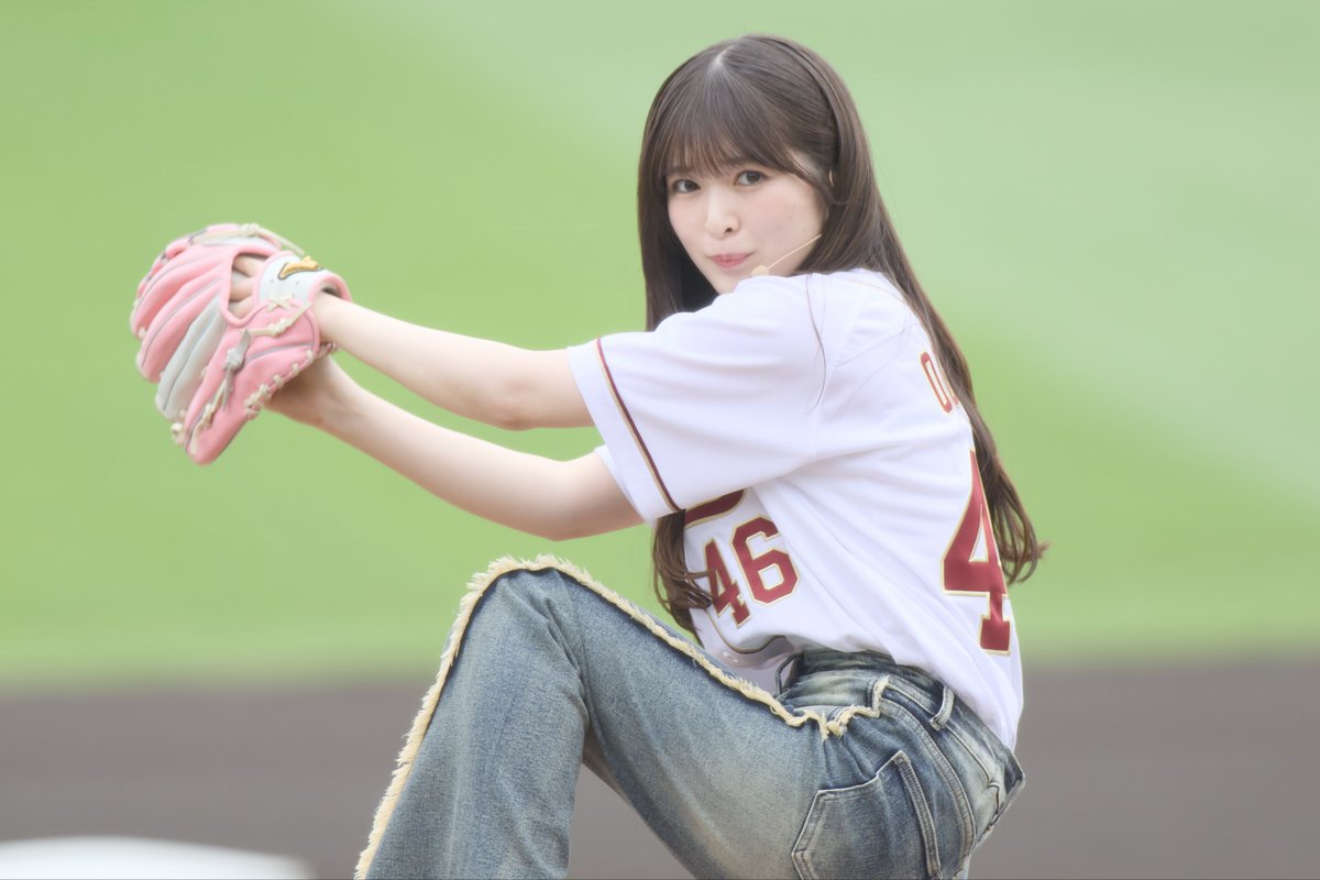 B7_ngz's tweet photo. 2026.09.19  楽天モバイル最強パーク宮城

あーや🍅セレモニアルピッチ⚾️
#小川彩
#乃木坂野球部
#乃木坂46 https://t.co/NaZhWHb3Qe