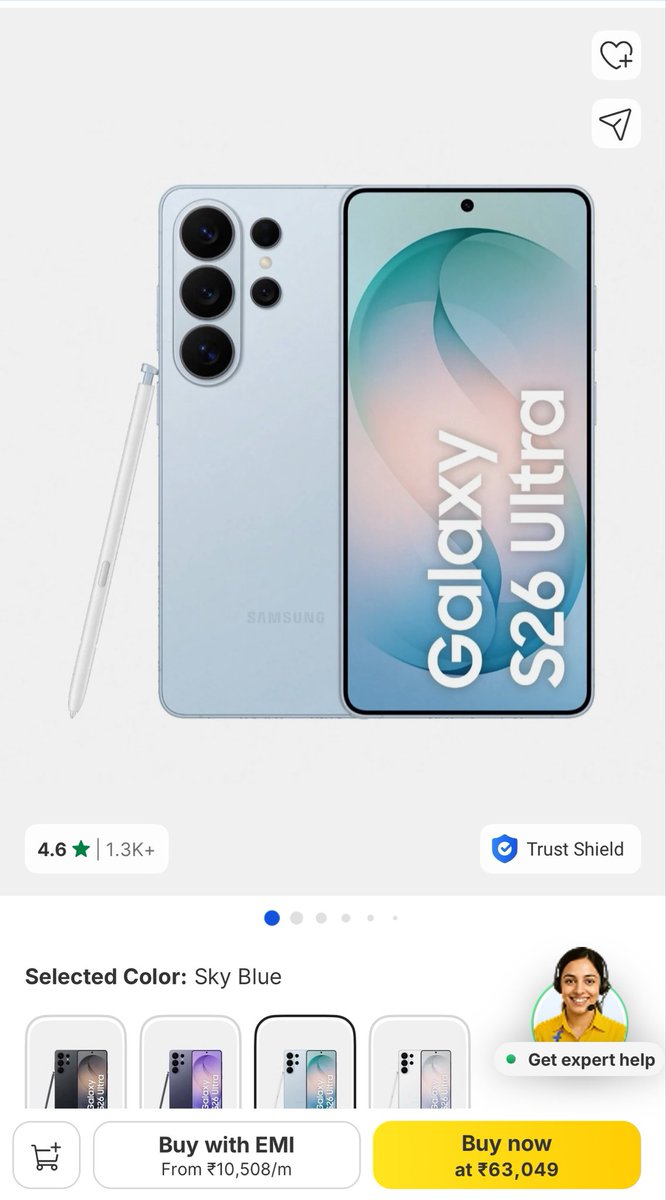 saaaanjjjuuu's tweet photo. iPhone 18 Pro at ₹89,800 or Galaxy S26 Ultra at ₹63,049? 

Which one should I get in exchange for my iPhone 15 Pro Max? https://t.co/YAeqZcq2Or