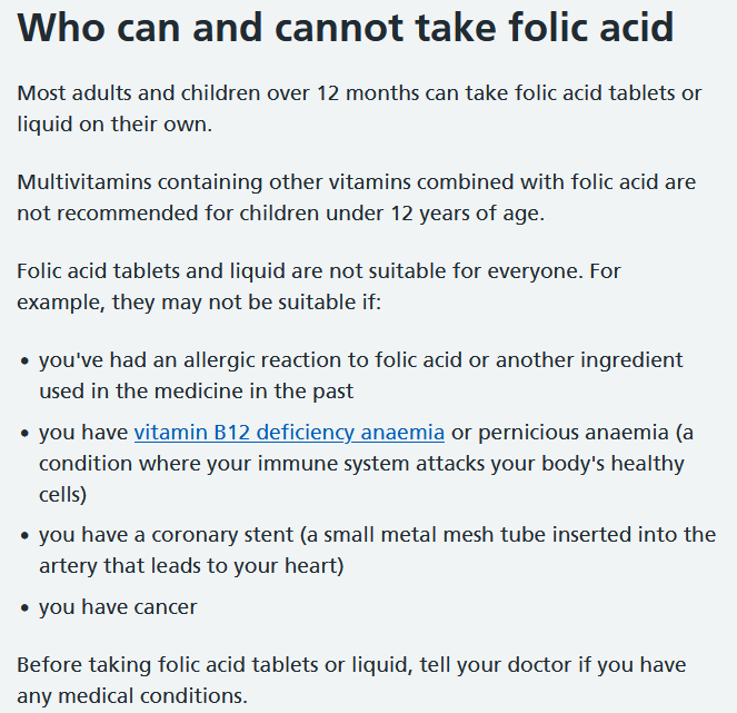 NickHunt5's tweet photo. Folic acid. Why is the Govt force-feeding the whole population to give a 20% potential benefit to <1%pa (pregnant women) and ignoring the risks for the 99% which even the NHS acknowledges. https://t.co/o9L7m9tOzs  Sign the petition to stop this madness  https://t.co/UbhFloxk2k https://t.co/2kH4HuFKnZ