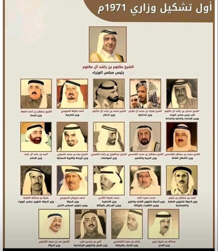 KhalafAlHabtoor's tweet photo. توقفت طويلاً أمام هذه الصورة لأول مجلس وزراء في دولة #الإمارات المبروكة عام 1971، واسترجعت معها وجوهاً وذكريات عزيزة من سنوات البدايات. أعرف جميع من في هذه الصورة، وعاصرتهم وعرفت إخلاصهم وعملهم عن قرب، وتجمعني بمعظمهم صلات رحم وقرابة، ولذلك فهي بالنسبة لي ليست مجرد صورة من تاريخ الإمارات، بل جزء من تاريخ عشته وذاكرة أعتز بها.

رحم الله من رحل منهم، وحفظ الله من لا يزال بيننا.

هؤلاء كانوا رجال البدايات، والعضيد الصادق للمغفور لهما الشيخ زايد بن سلطان آل نهيان والشيخ راشد بن سعيد آل مكتوم، وإخوانهما حكام الإمارات، في تأسيس دولة الاتحاد وبناء مؤسساتها.

الشيخ مكتوم بن راشد، والشيخ حمدان بن راشد، والشيخ مبارك بن محمد، والشيخ محمد بن راشد، وأحمد خليفة السويدي، ومحمد سعيد الملا، ومحمد حبروش السويدي، وعتيبة بن عبدالله العتيبة، وعبدالله عمران تريم، وغيرهم من رجال تلك المرحلة. أسماء لا أراها في صورة قديمة فقط، بل أتذكر أصحابها، وعملهم، وإخلاصهم، وما حملوه على أكتافهم في أيام لم يكن فيها شيء سهلاً.

لم يستلموا دولة جاهزة ليديروها؛ كانوا من الجيل الذي بنى مؤسساتها من الأساس. عملوا مع المؤسسين بإيمان حقيقي بالاتحاد، ووضعوا اللبنات الأولى لدولة أصبحت اليوم، بفضل الله ثم برؤية قادتها وعمل أبنائها، من أنجح دول العالم.

ومن حق هؤلاء علينا ألا ننساهم، وأن تعرفهم أجيالنا الجديدة، وأن نقول لهم: شكراً لأنكم كنتم هناك منذ البداية، وشكراً لما قدمتموه للإمارات.

رحم الله الراحلين منهم وجزاهم عن وطنهم خير الجزاء، وحفظ الله الأحياء وأطال في أعمارهم.

تاريخ الإمارات صنعته قيادة عظيمة، وكان حولها رجال صدقوا العهد، وآمنوا بالاتحاد، وحملوا معها مسؤولية بناء وطن.