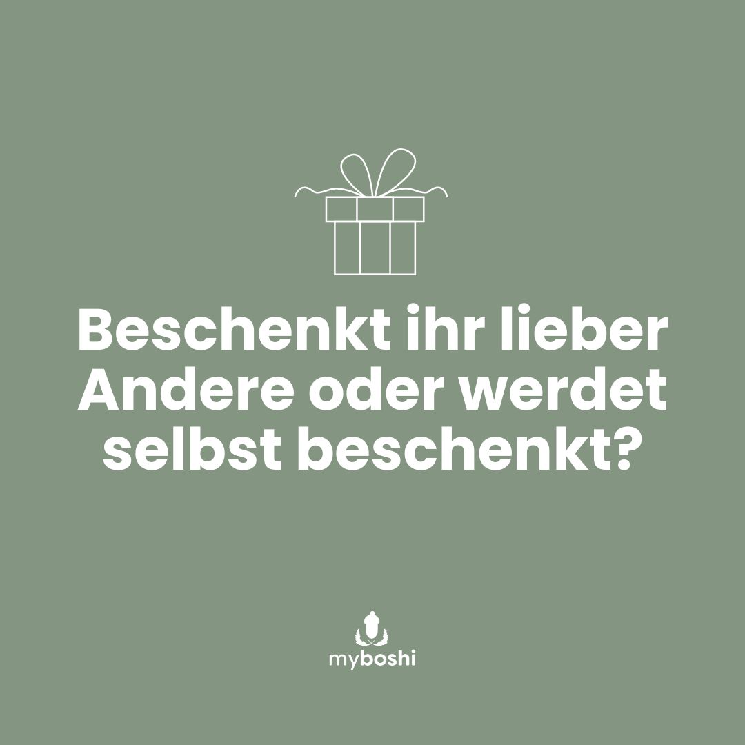 TylerSolies's tweet photo. Photo by myboshi - Mach dir was Schönes on August 22, 2026. May be an image of text that says "Beschenkt ihr lieber Andere oder werdet selbst beschenkt? myboshi". https://t.co/0B1ZyOXj4C