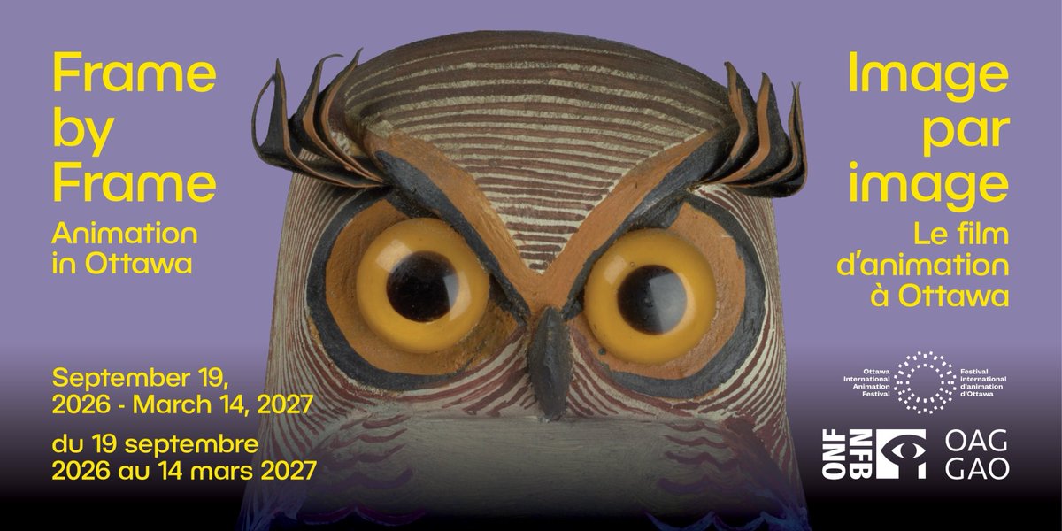 OttawaArtG's tweet photo. Frame by Frame: Animation in Ottawa is on view now on level 3! 🦉✨

The exhibition is presented in partnership between the OAG and the @OIAF_Animation as it celebrates its 50th anniversary. 

https://t.co/NGIEw4Pji2 https://t.co/82hLvjQaPC