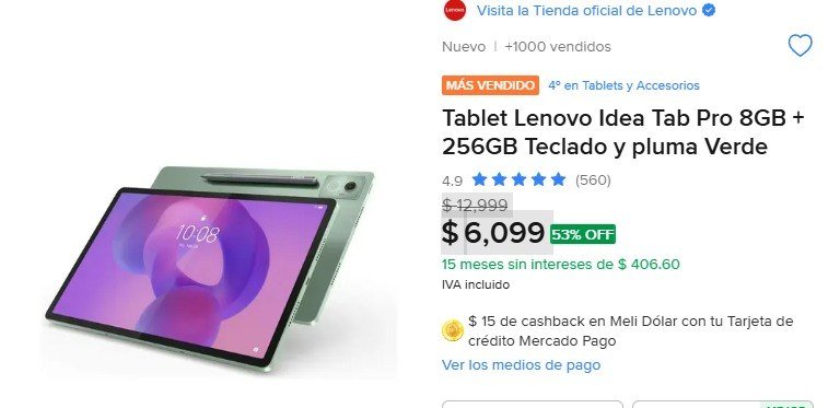 Ofertas_LineaMx's tweet photo. Tablet Lenovo Idea Tab Pro 8GB + 256GB Teclado y pluma Verde

https://t.co/ApuLA6srNN

$12,999
$6,099                53% OFF🔥🔥 https://t.co/fopcQWW30r