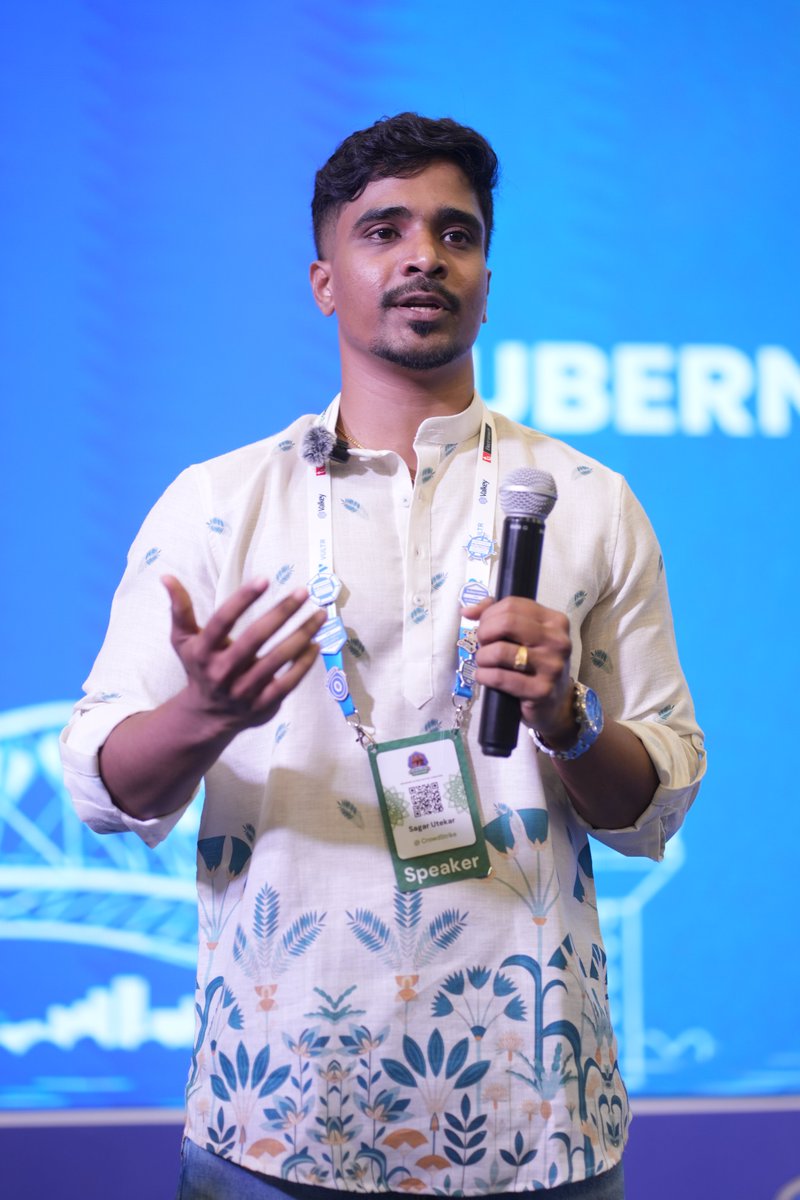 k8sAMD's tweet photo. Keynote 3 delivered! 🔥

Sagar Utekar unpacked India’s cloud native journey, from growth and OSS contribution to volunteer burnout and the need for more maintainers.

#KCDGujarat #KCDGUJ26 #CloudNative https://t.co/EvFg0SOwfM