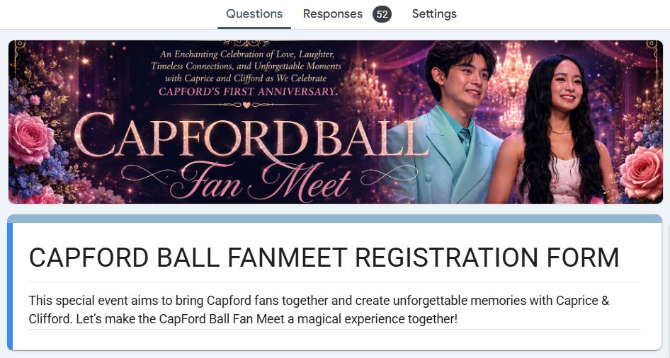 Chercap_'s tweet photo. Look how far we’ve come. 52 attendees already!
To everyone who secured their spot, thank you for believing in this celebration. October 25 is going to be special. 

Come and celebrate with us, as we make unforgettable memories with Caprice and Clifford! 💫 

#Capford https://t.co/5SpHRQU3Un