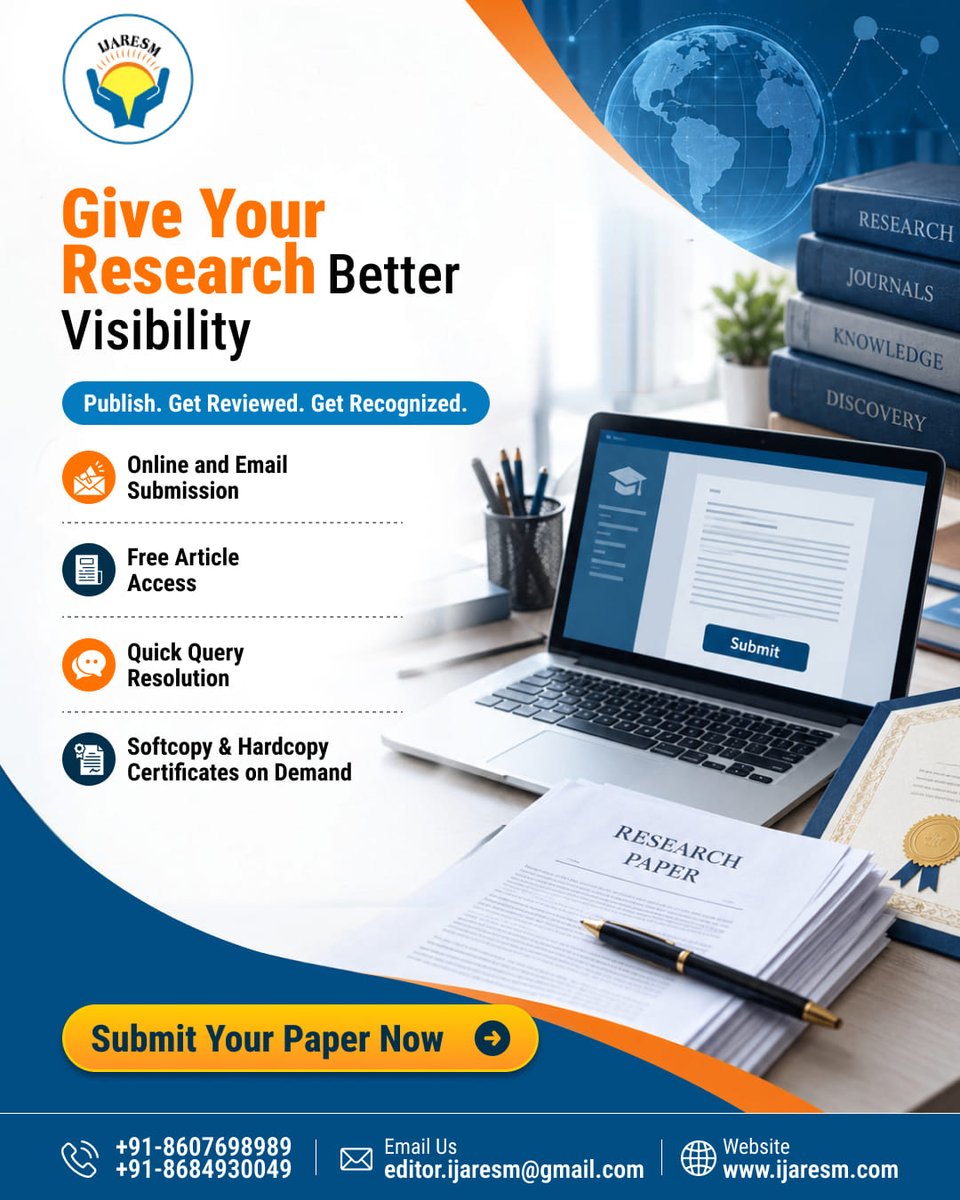 IJARESMJournal's tweet photo. 📚 Give Your Research Better Visibility with IJARESM!

✅ Online &amp; Email Submission  
 📖 Free Article Access   
📜 Certificates on Demand

🚀 Submit Your Paper Today!  
 🌐 https://t.co/TAYaLmz17z

#IJARESM #Research #ResearchPaper #AcademicResearch #JournalPublication https://t.co/oIBpVPKy84