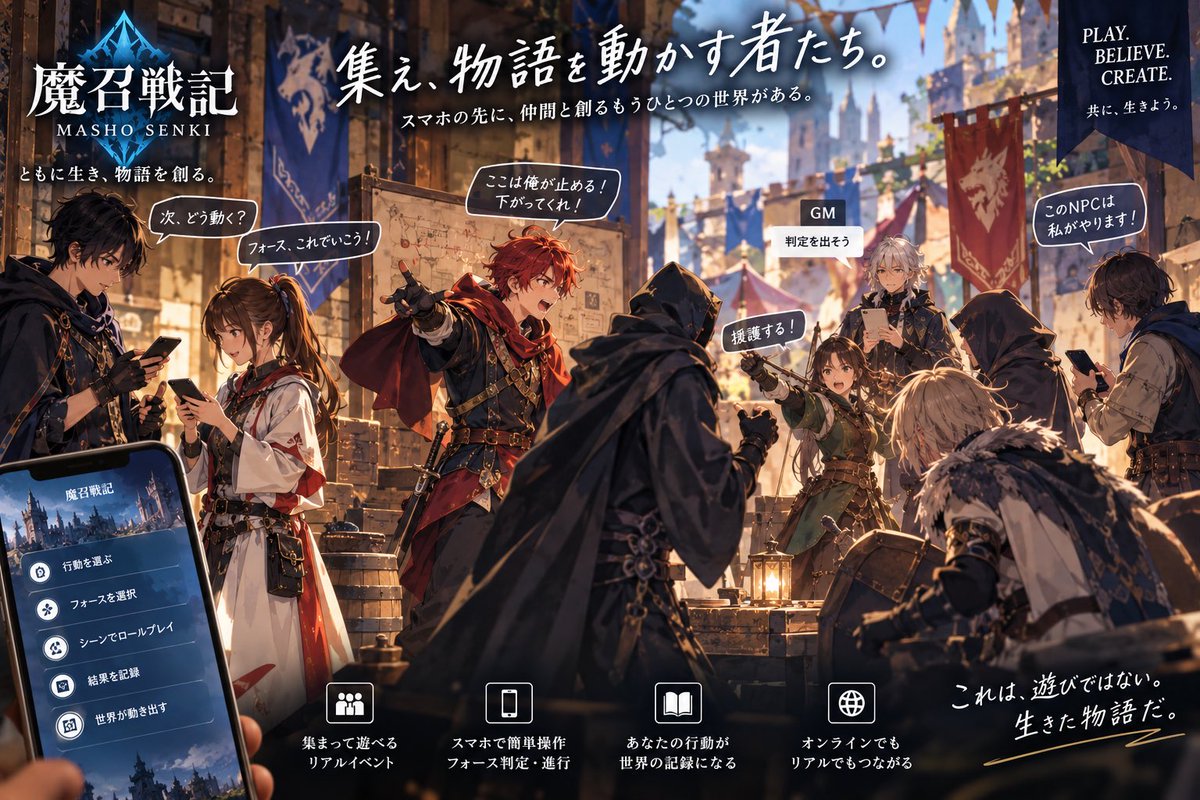 TaleweaveJP's tweet photo. スマホ一つで遊べるようにアプリを製作検討中です!
もちろんロールプレイ中はスマホを触らずにプレイします!
普段オンラインプレイで、リアルイベントでLARPの予定です!
#魔召戦記
#Taleweave https://t.co/kaki0iD2EJ