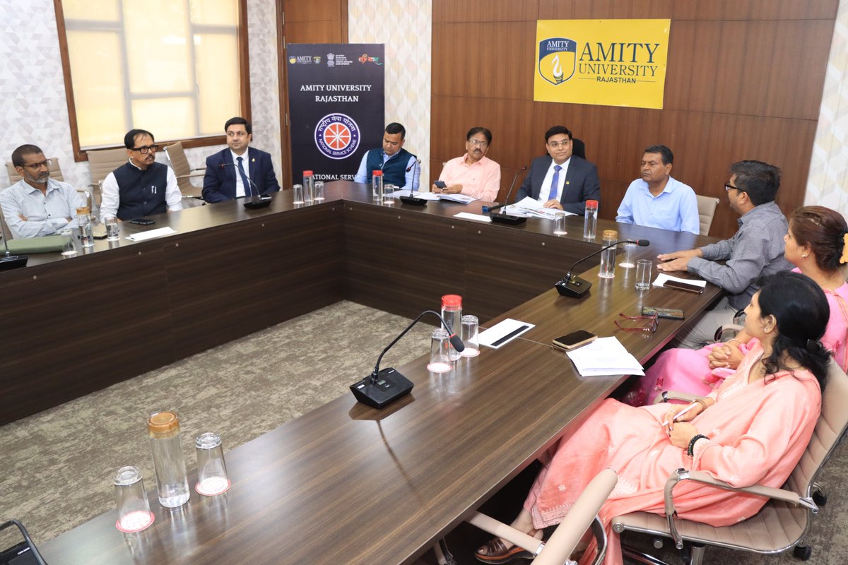 AmityNss's tweet photo. The NSS Advisory Committee Meeting was counucted at @AmityJaipur chaired by Prof. Amit Jain, VC, Amity Jaipur. he meeting reviewed the previous year’s activities and deliberated on the NSS Annual Activity Calendar 2026–27. https://t.co/Xgr6WXIHqU