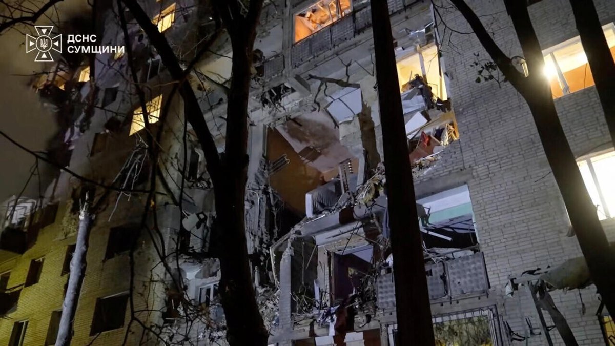 Russian strike on apartment building in Sumy kills at least 2