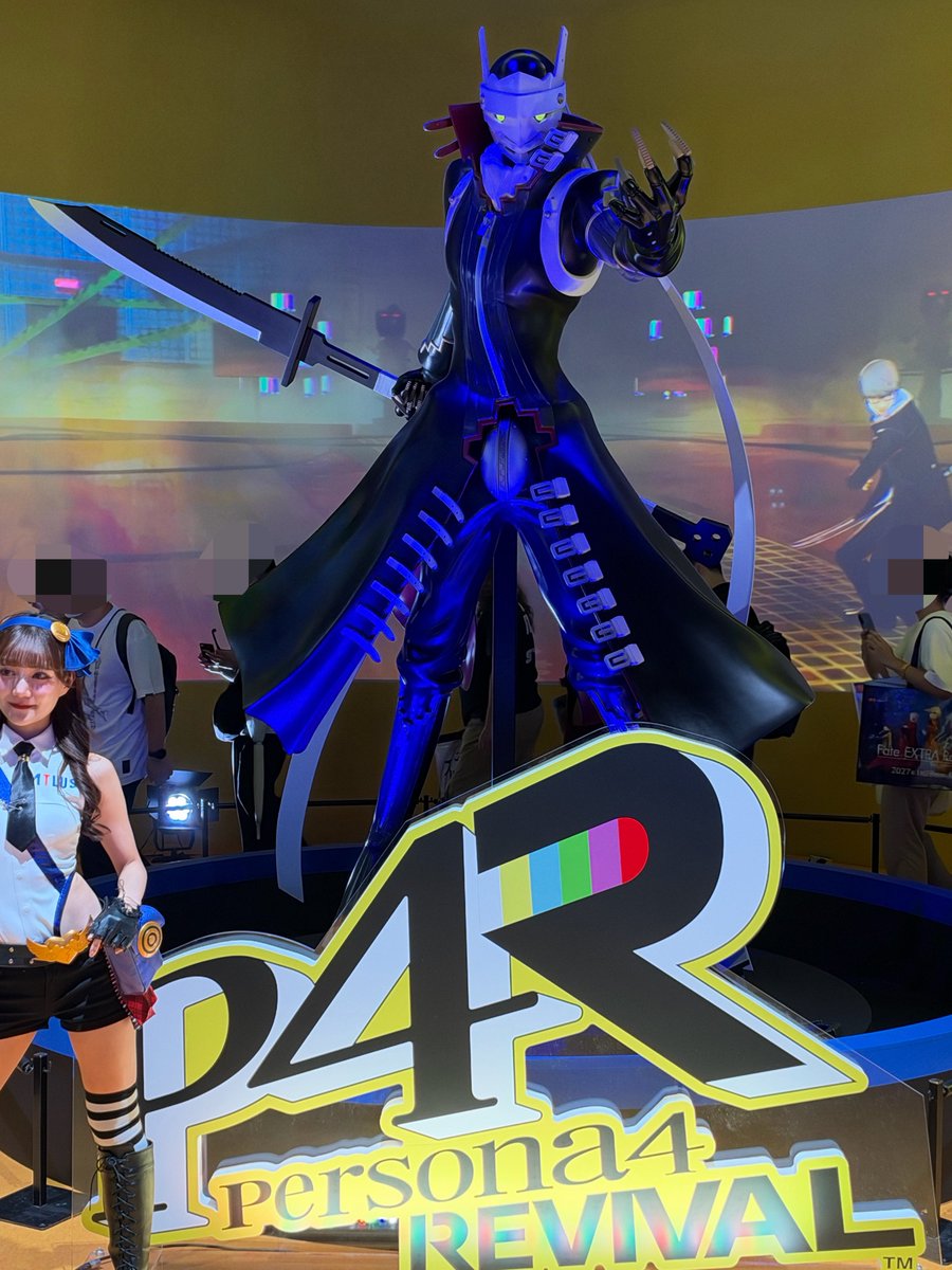 suurika0301's tweet photo. ペルソナ4リバイバル
クマとイザナギとマリー風のコンパニオンの方
#TGS2026 #P4R https://t.co/klj3jlWWrh