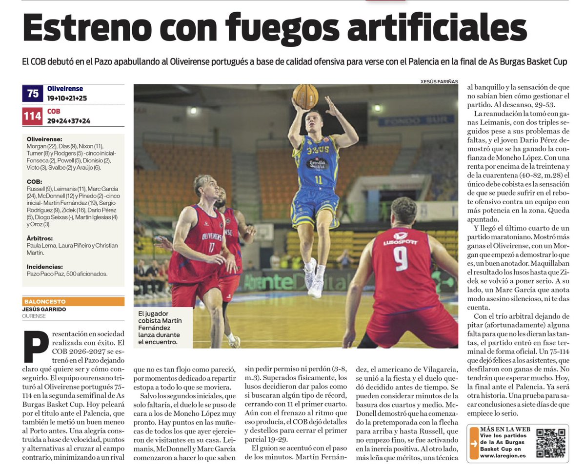 OscarSanchez's tweet photo. Esta tarde a las 8:30 en el @PazoPacoPaz gran final del Ourense Burgas Cup, entre @COBSAD y @Palencia_Basket 
En directo en
https://t.co/EuKn8m1mXc https://t.co/JM3Q2UvJQ8