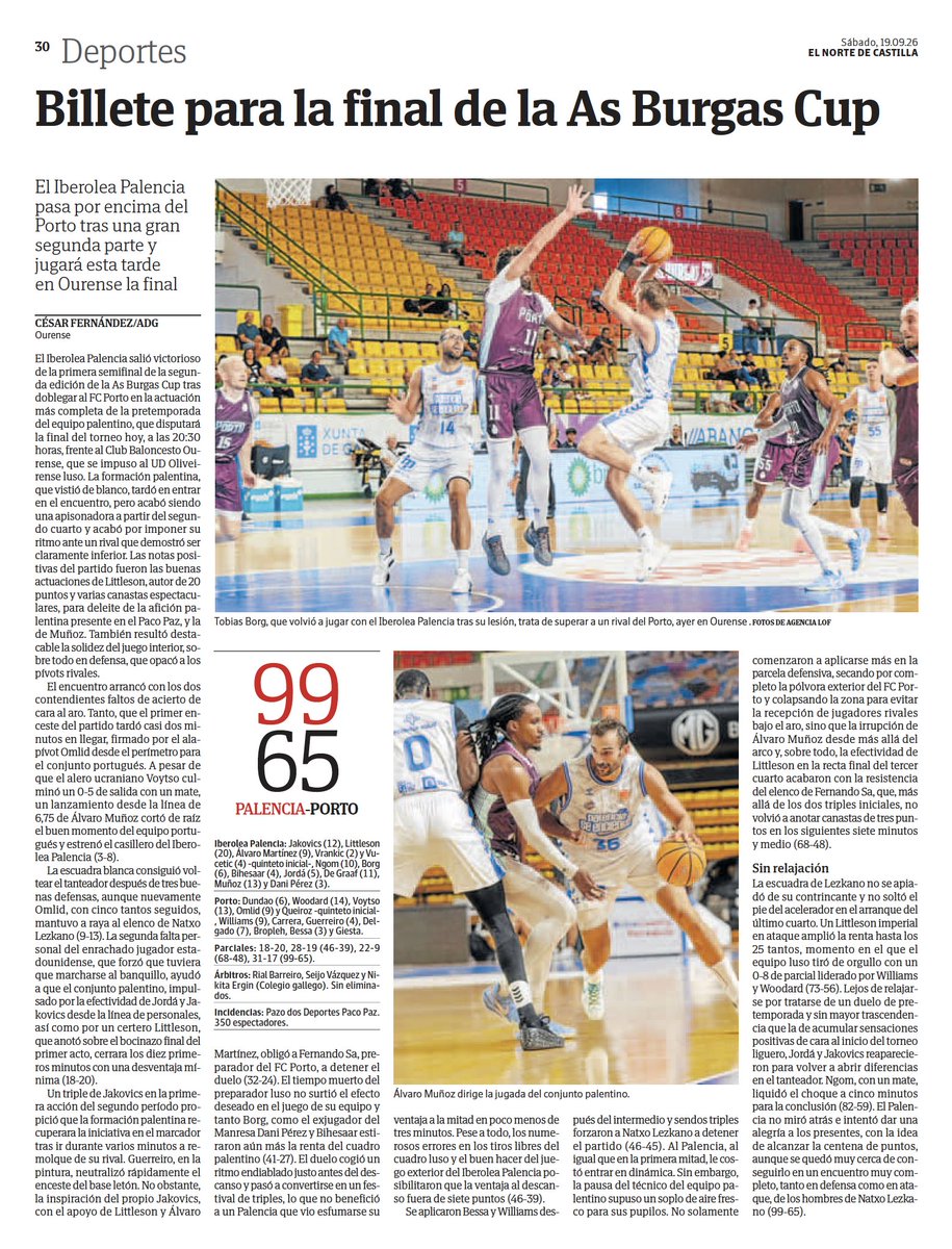 OscarSanchez's tweet photo. Esta tarde a las 8:30 en el @PazoPacoPaz gran final del Ourense Burgas Cup, entre @COBSAD y @Palencia_Basket 
En directo en
https://t.co/EuKn8m1mXc https://t.co/JM3Q2UvJQ8