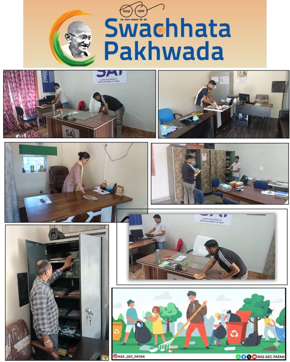 BilaspurSt53791's tweet photo. "Swachta Pakhwada"
भारतीय खेल प्राधिकरण प्रशिक्षण केंद्र, बिलासपुर एवं जल क्रीड़ा केंद्र, बरमाणा (कोलडैम) में स्वच्छता पखवाड़ा के अंतर्गत दिनांक 18-09-2026 एवं 19-09-2026 को विशेष स्वच्छता पखवाड़ा अभियान का आयोजन कि���ा गया।
#swachhatapakhwada2026 #SwachhBharat #SwachhataAbhiyan https://t.co/Mdd4nSKWqF