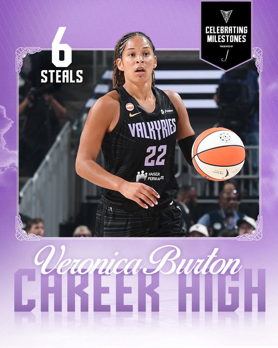 valkyries's tweet photo. The Backcourt Bandit strikes through the night ⚔️

@Veronicaab22 was all over the ball with a career high of 6 steals.

@JWinery | Celebrating Milestones https://t.co/gbiHWlflFo
