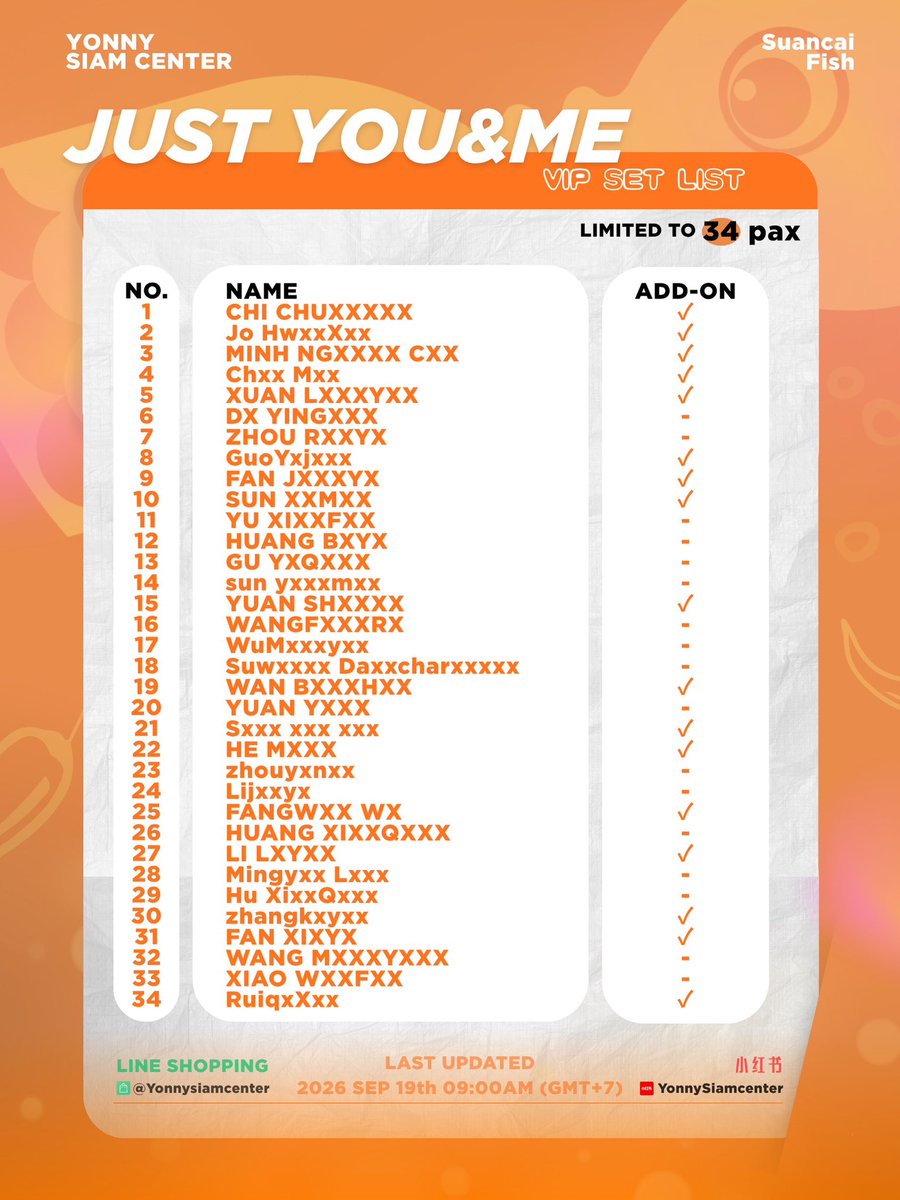 YonnyBKK's tweet photo. 💜 JUST YOU & ME 🩵

🐟 FINAL LIST ANNOUNCEMENT

ขอขอบคุณ Vitomin ทุกคนสำหรับความอดทนและการสนับสนุนที่มีให้กันเสมอมานะคะ 🍬

All spots on the final list have now been successfully confirmed.

30 September 2026

มาสร้างความทรงจำพิเศษไปด้วยกันนะคะ 🐺🐰

#YonnyxTOPTAPMINLEE #ToptapMinlee #TOPTAPJarukit #MINLEEthanakorn #Yonny #Vitomin