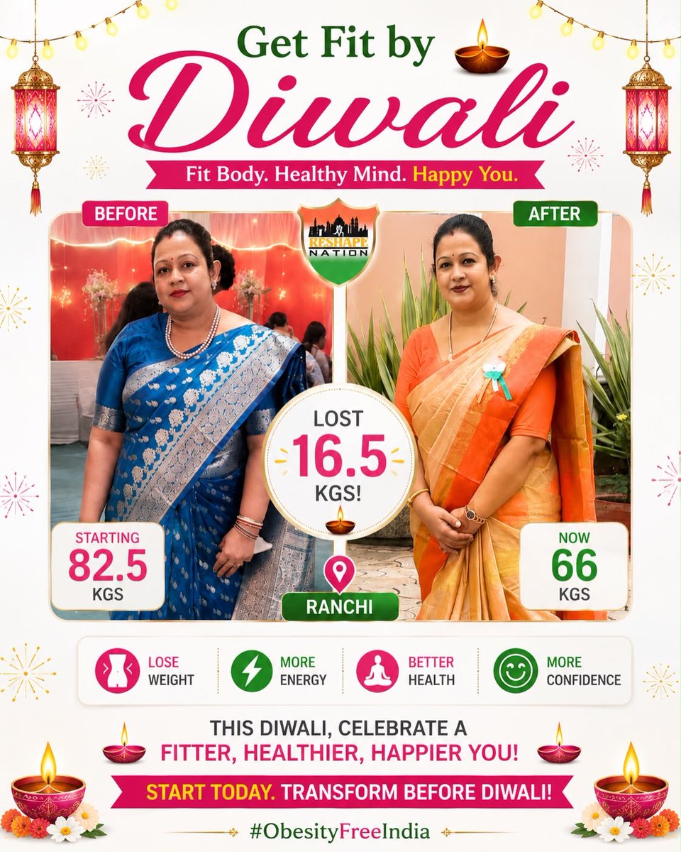 avagonzaleziar4's tweet photo. 16. Lost 5 kg, but her biggest transformation was the confidence, energy, and happiness she gained. This Diwali, don’t just transform your wardrobe—transform yourself. DM “DIWALI” to get started. https://t.co/grMVzPfKm1