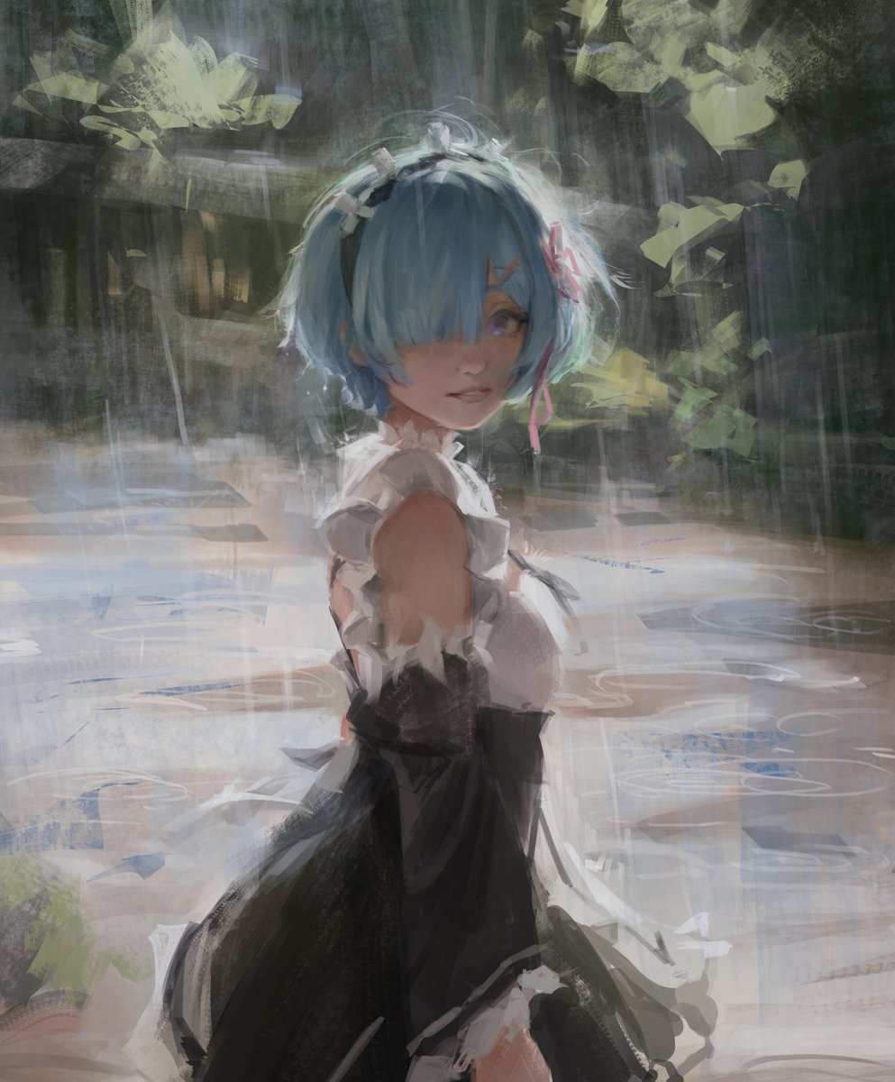 PluviumG's tweet photo. Rem in the rain https://t.co/TsSePRAHyW