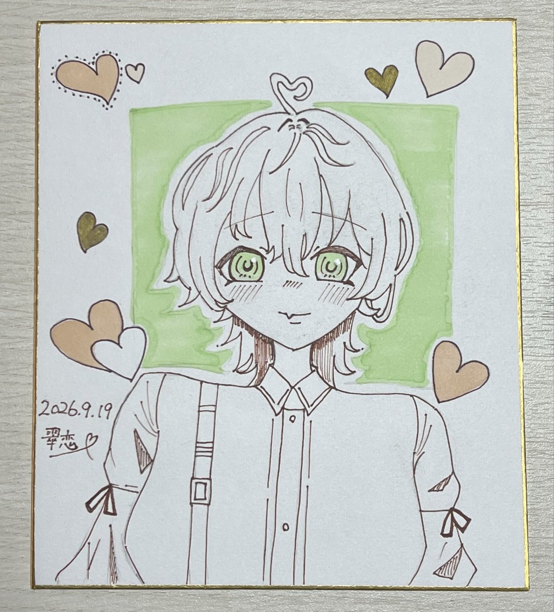 sui_ren51's tweet photo. 色紙２作品目描きました✨️

#イラスト創作 #イラスト #イラスト色紙 https://t.co/hpcIt9mzpt
