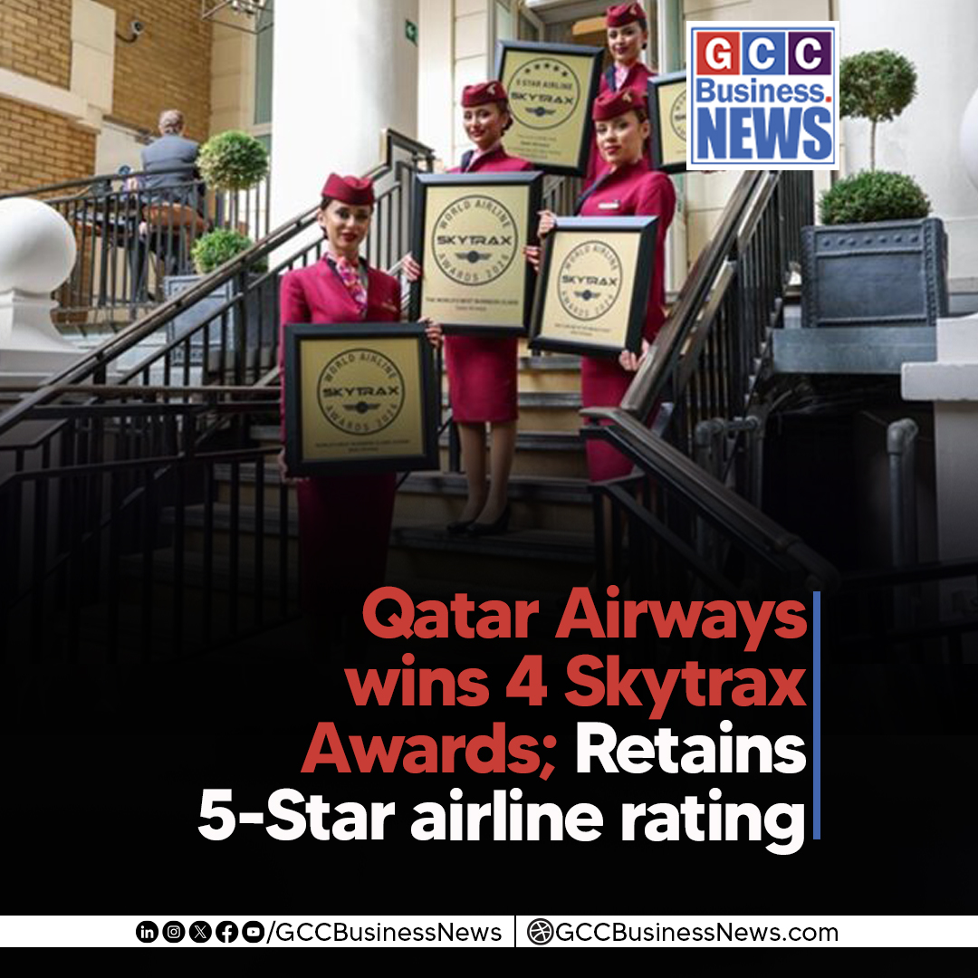 GCCBusinessNews's tweet photo. Qatar Airways wins 4 Skytrax Awards; Retains 5-Star airline rating
https://t.co/MdWXgFB2RP
#QatarAirways #SkytraxAwards #AirlineAwards #WorldAirlineAwards #AirlineIndustry #BusinessClass #OnboardWiFi #MiddleEastAviation #GCCBusinessNews @qatarairways https://t.co/Et5acKTgyy