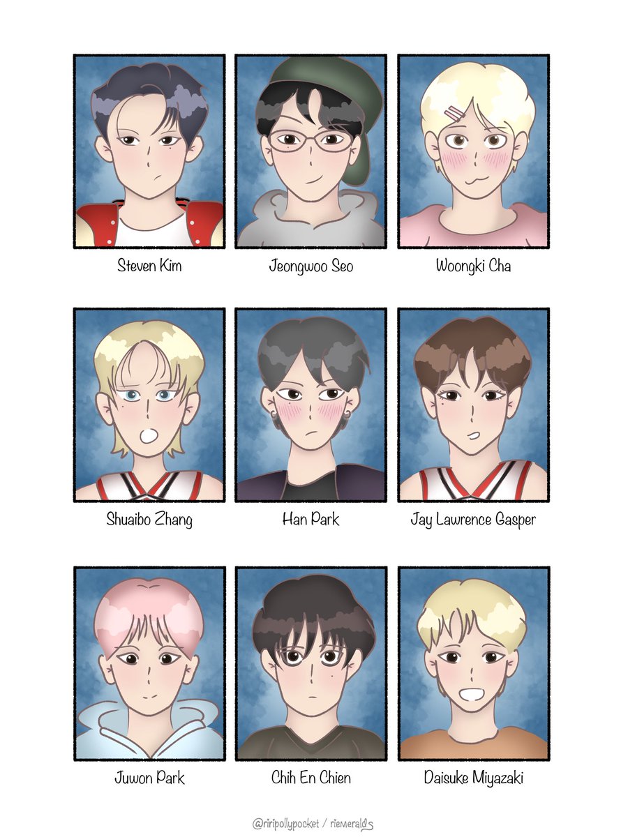 riripollypocket's tweet photo. #AHOF american high school yearbook style 📸

#Fanart_AHOF  #AHOFanart #아홉 https://t.co/AYT24QJvBk