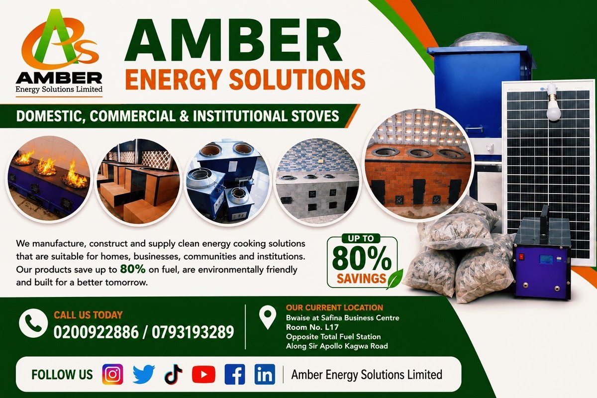 AmberEnergyUg's tweet photo. 🌱🔥 The clean cooking revolution starts in the kitchen!
This morning, choose technology that supports efficient cooking and a cleaner environment. Choose Amber Energy Solutions. 🇺🇬
#CleanCookingRevolution #AmberStoves #SustainableUganda https://t.co/YkDjFJAA1r