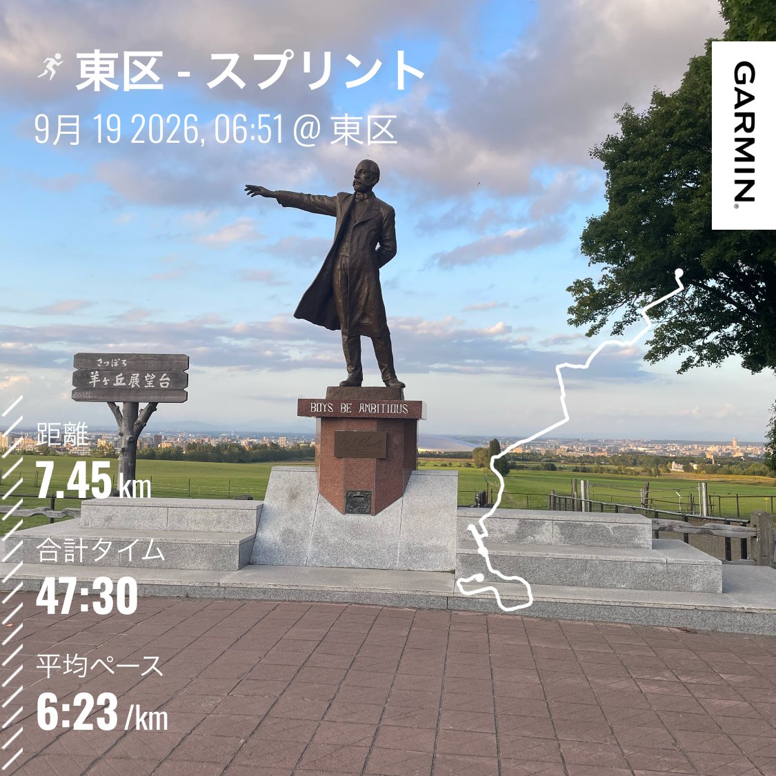 big_capitan2's tweet photo. こんにちは、☀️朝ランインターバル
スプリント☓８本でした🏃‍♀️
無酸素運動が足りないとのガーミン先生の指摘で行いました😊
東京マラソンはやっぱりハズレました😅
一度は走ってみたいけど、自身の賞味期限が切れそうです😅 https://t.co/w8M7ToMXLc