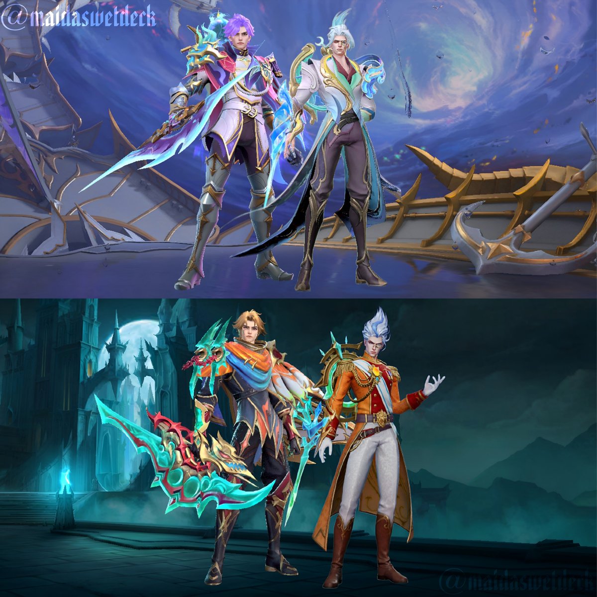 maidaswetdeck's tweet photo. The gays in every universe.
[ MLBB ]

"Mobile Legends: Bang Bang (MLBB) is a multiplayer online battle arena (MOBA) game developed and published by Moonton"

#mlbb #mobilelegendsbangbang
#mlbbtwt  #nolanmlbb #natanmlbb #noltan #yaoi https://t.co/GqwTa1rUYR