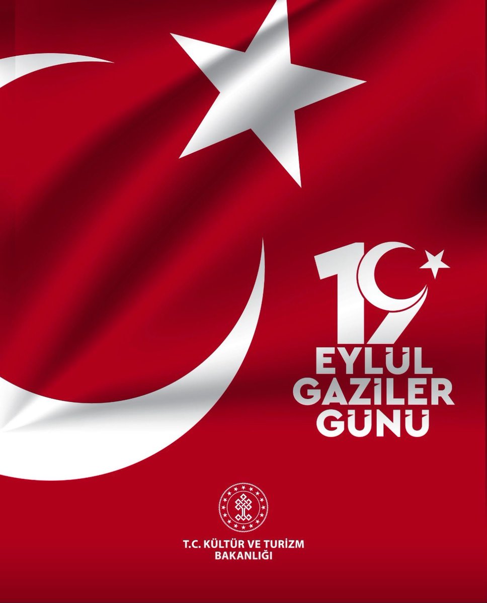 TCKulturTurizm's tweet photo. Kahraman gazilerimize minnet ve şükranlarımızı sunuyoruz.

Gazi Mustafa Kemal Atatürk başta olmak üzere ebediyete irtihal eden gazilerimizi rahmetle yâd ediyor, hayatta olan gazilerimize sağlık ve esenlik diliyoruz.

19 Eylül Gaziler Günü kutlu olsun. 🇹🇷 https://t.co/iFHtl9CJ7X