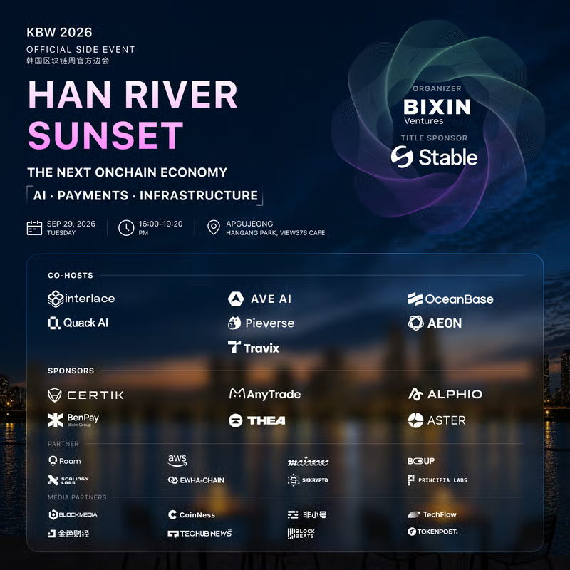 Travix_fi's tweet photo. We’re headed to the Han River for KBW with @BixinVentures .

If you’re in Seoul, join us for a sunset gathering with founders, builders, investors, and traders across AI, trading, payments, and onchain infrastructure. 

📍 VIEW376, Apgujeong-dong, Gangnam-gu, Seoul
📅 Sept 29 | 16:00–19:00 KST
🎟 Limited capacity. RSVP: https://t.co/5McLUUNh2r

Come for the sunset. Stay for the conversations that matter.