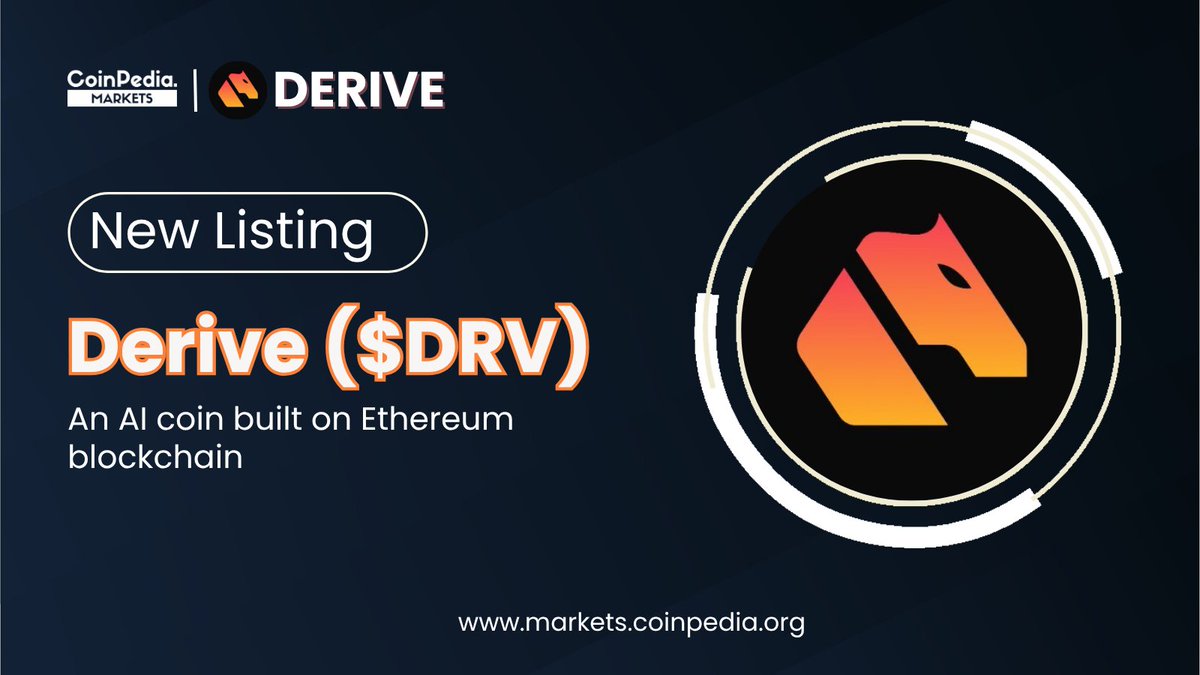 MarketCoinpedia's tweet photo. New #Listing! 🚀
We’re thrilled to announce $DRV is now listed on #CoinpediaMarkets 💥
@DeriveXYZ is a native governance and utility token of #Derive Protocol and is built on the Ethereum blockchain. 🔥
Track #DRV here: https://t.co/U0s2Yre5AO https://t.co/TB7VjQebli