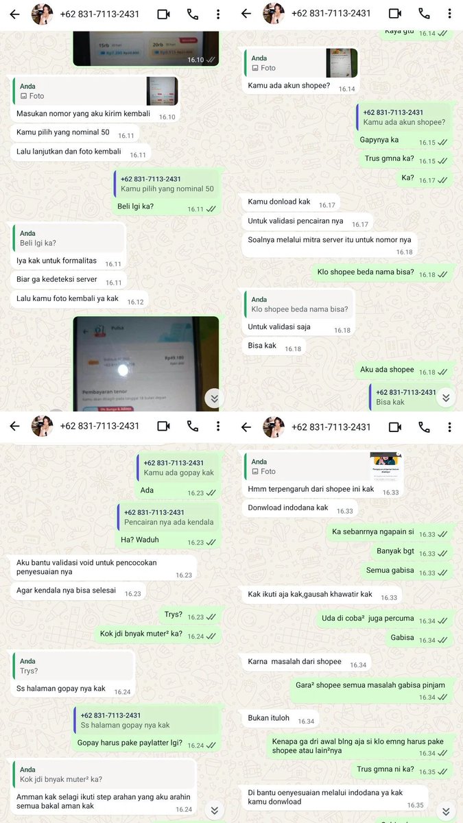 Katlyencia's tweet photo. Hallo semuaa, aku mau tanyaa apakah ini penipuan ya? Setau aku pernah gestun gapernah bgini dehh. Aku suruh download² aplikasi lain ktanya supaya pencairan sama akun aku bersih, tpi uda aku ksh tau gabakal bisa karna emng KTP ku uda jelekk tpi dia malah suruh aku download yg lain https://t.co/LRHfanY2d5