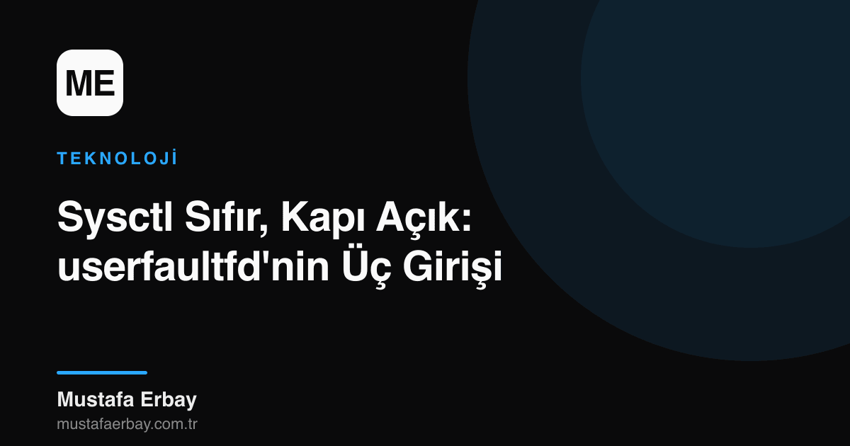merbay86's tweet photo. Sysctl sıfır, kapı açık: userfaultfd üç girişiyle savaş alanı. vm.unprivileged_userfaultfd=0 dediğimde kapalıydı, ama nobody ile fd döndü. UFFD_USER_MODE_ONLY,…
#Linux #Kernel #Userfaultfd #Guvenlik
https://t.co/HwUA8691oh… https://t.co/Tbosc0Irpi