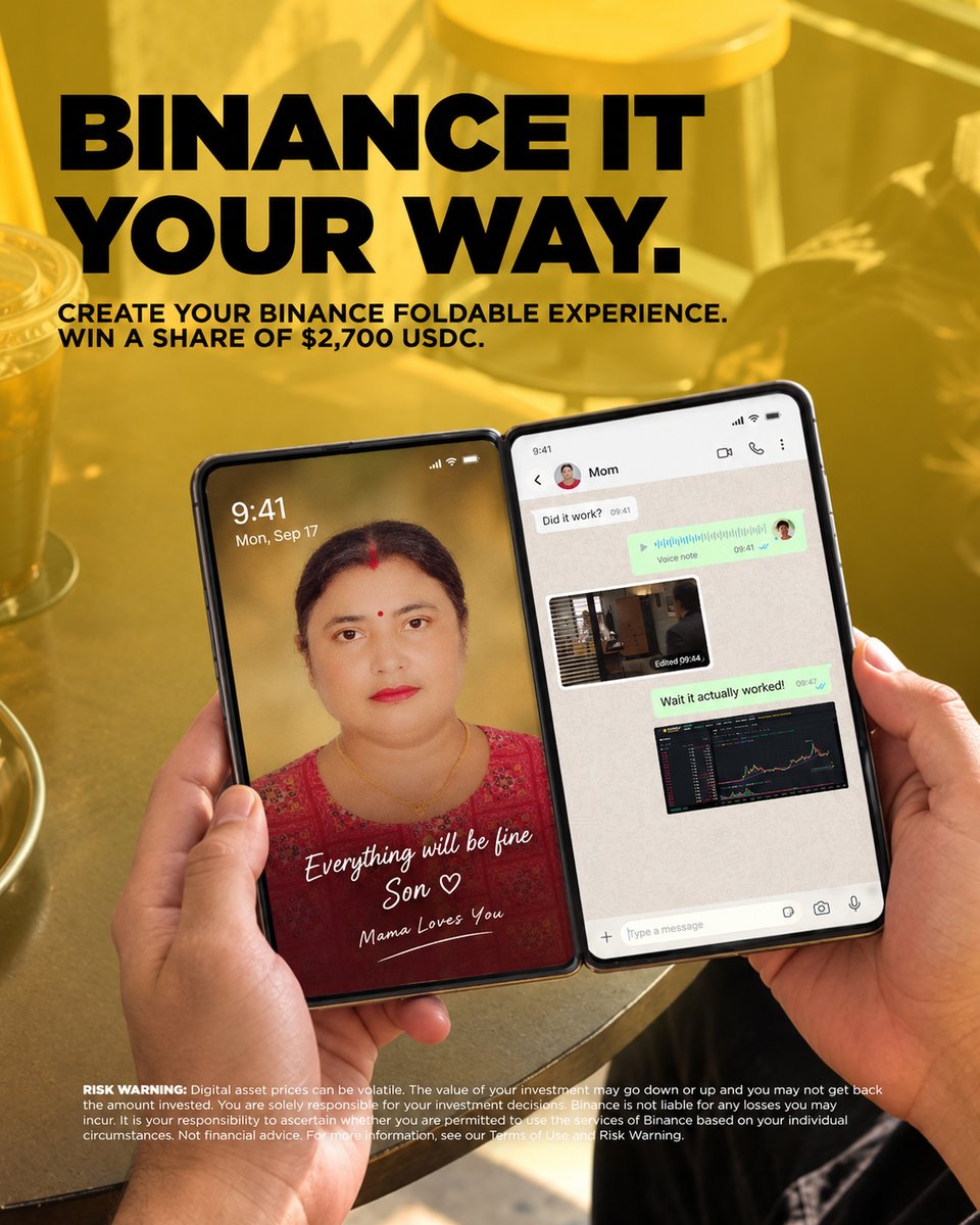 bornbadbnb's tweet photo. @binance Mom on one side. The winning chart on the other.
This is how I’d Binance it my way 💛
#BinanceItYourWay @binance https://t.co/duyJHHVO8r