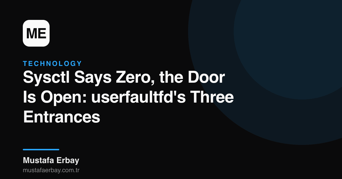 merbay86's tweet photo. =0 had userfault
#Linux #Kernel #Userfaultfd #Security
https://t.co/xisODxusFK https://t.co/pgcl8wtKkS