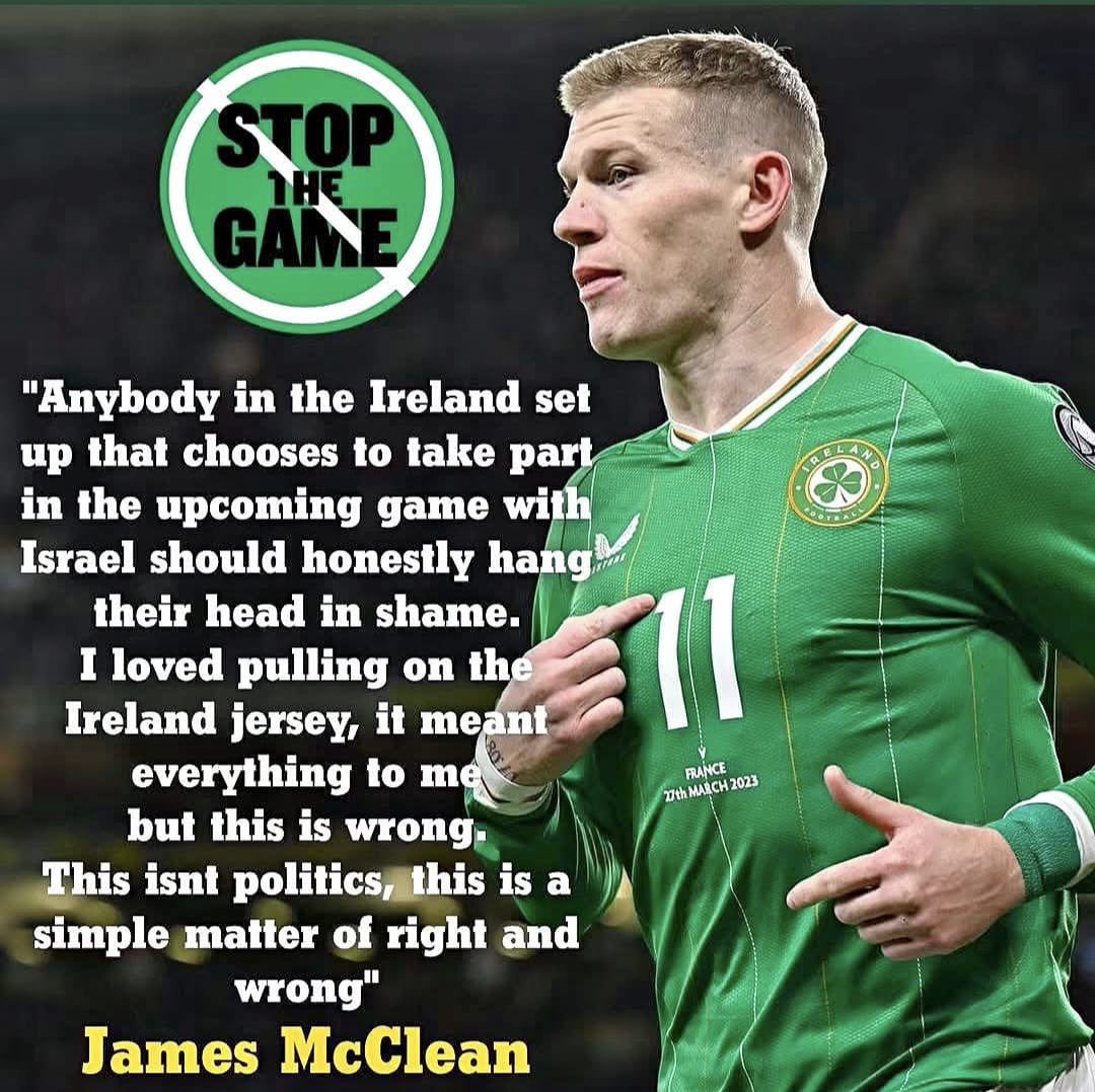 alliance166's tweet photo. @kevintoconnor It’s a pity James has retired from international football… He would’ve had no problem pulling out….
More balls than that entire IFA put together..
#Stopisraelgenocide #StopTheGame 🇮🇪🇵🇸 https://t.co/MO2O3TIZgS