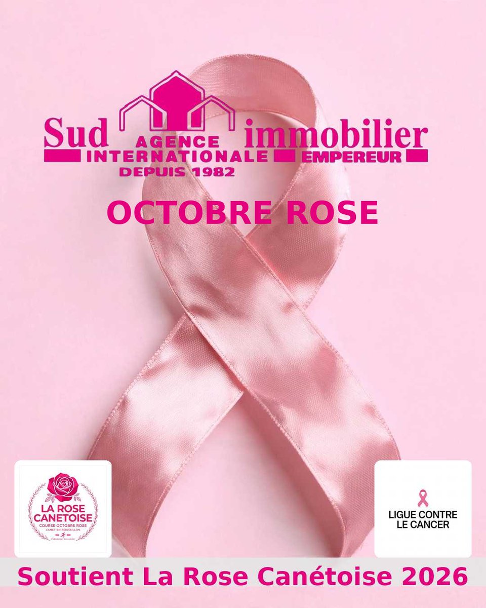 Sudimmobilier's tweet photo. À l'occasion 12ème édition La Rose Canétoise 3 &amp; 4 octobre, notre agence s'engage aux côtés de la Ligue contre le cancer 🎀 ​Venez nous rendre visite pour faire avancer la cause ensemble 💗
📅 Illumination, Décoration et Collecte.
#OctobreRose #sudimmobilier #canetenroussillon https://t.co/jwACInzIjv