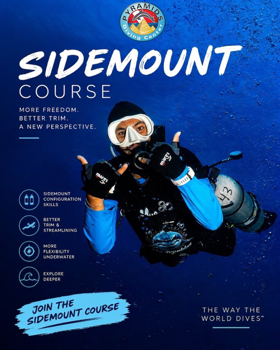 PyramidsDC's tweet photo. π€Ώ PADI SIDEMOUNT COURSE β Dive Differently
Book at info@pyramidsdivingcenter.com
WhatsApp +20 112 778 7023 (Italian-English- Spanish)
WhatsApp +20 115 129 5888 (Russian-English)
https://t.co/0QlcpaGWMb
#PyramidsDivingCenter #PADI #PADIscuba #Sidemount #SidemountDiving https://t.co/00CunPbB2i