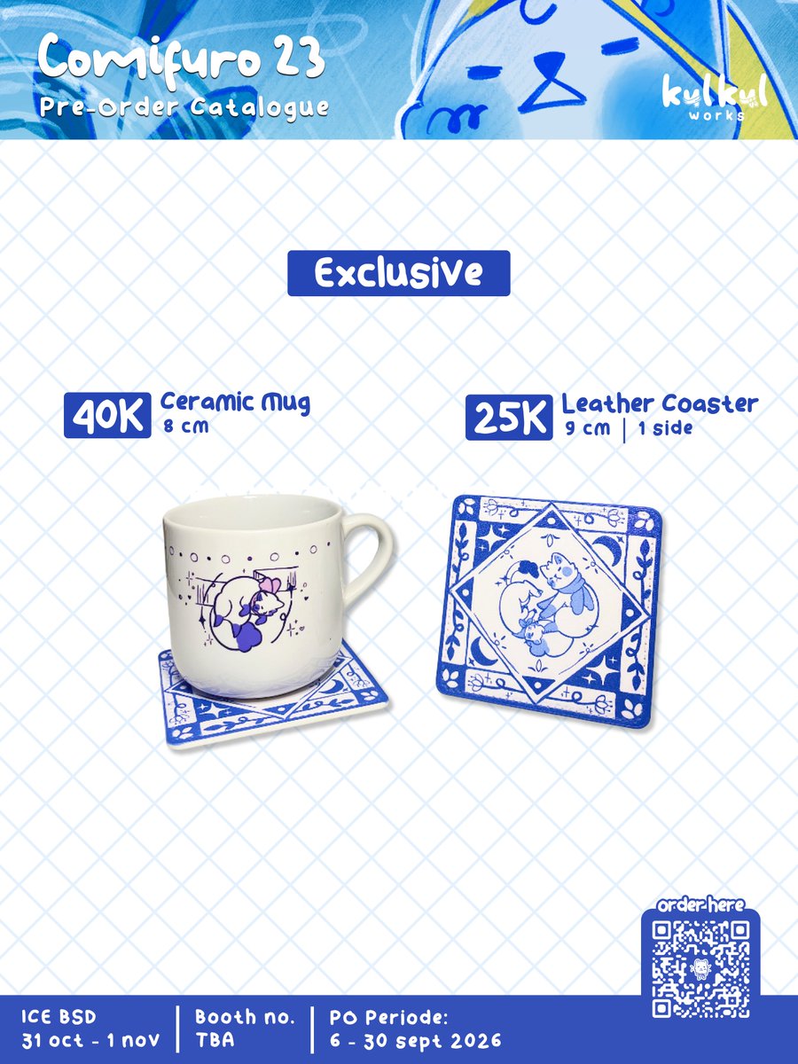 kulkulworks's tweet photo. [💙&amp;🔁 FOR FREE CF23 TICKET⟡]
kulkulworks #CF23 PO + GIVEAWAY TICKET

📆PO period: 6 - 30 Sept 2026
📍Pick up (both days) 
📦 Local mail order avail
🔗 https://t.co/zspdRAEnYr

#comifuro23 #cf23catalogue #cf23giveaway https://t.co/oq2Q7STMyA