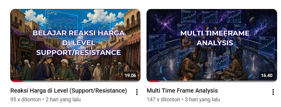 mkbijaksana's tweet photo. GUYS, saya udah siapin sejauh ini 12 VIDEO buat kalian yang mau belajar trading dari awal

Materi ini BISA DIPAKE BUAT BERBAGAI PASAR FINANSIAL (crypto, saham, ataupun forex)

Nah, coba langsung ditonton aja ya. Jangan lupa subscribe ya

1. Pengenalan Analisa Teknikal
https://t.co/1gN6irQt7X

2. Pengenalan Candlestick
https://t.co/Pv7JLfY4YY

3. Basic dari Risk Management
https://t.co/BF5SaqNT82

4. Simulasi Risk Management (R:R, WR, Risk Per Trade)
https://t.co/wJCQyHKUpr

5. Struktur Perdagangan di Pasar
https://t.co/HMI79tA1HF

6. Pengenalan Konsep Trend
https://t.co/kgQQsdHc6e

7. Demonstrasi dan Aplikasi Konsep Trend
https://t.co/Cn2QzRrZBN

8. Konsep Support dan Resistance
https://t.co/udiQMbArUX

9. Multi Timeframe Analysis
https://t.co/cjR6jqs1Yw

10. Reaksi Harga di Support dan Resistance
https://t.co/yIUGwWeRhE

11. Pengenalan Moving Average
https://t.co/PZ97tnJOlh

12. Berbagai Jenis Trading dan Investasi
https://t.co/wB1MV4wBjt