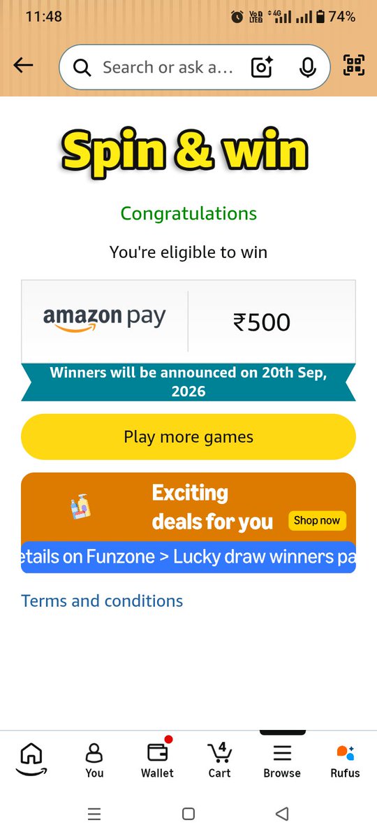 AmitKumar606147's tweet photo. #amazonspinandwin https://t.co/bT2sslhFG7