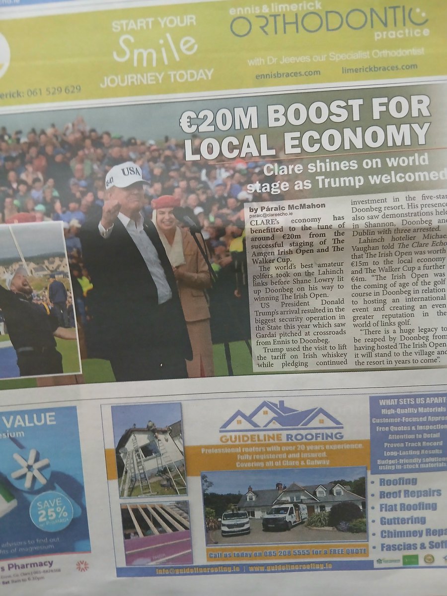 Juleswynnes's tweet photo. The Irish Times: Justine McCarthy & The @IrishTimes DID NOT write this story. That folks is the job of local media only apparently. Well done to
@ClareEcho bringing stories that matter. When did our govt last invest €20,000,000 in a rural community, folks? #Doonbeg #Clare https://t.co/pvJPtxdq9U