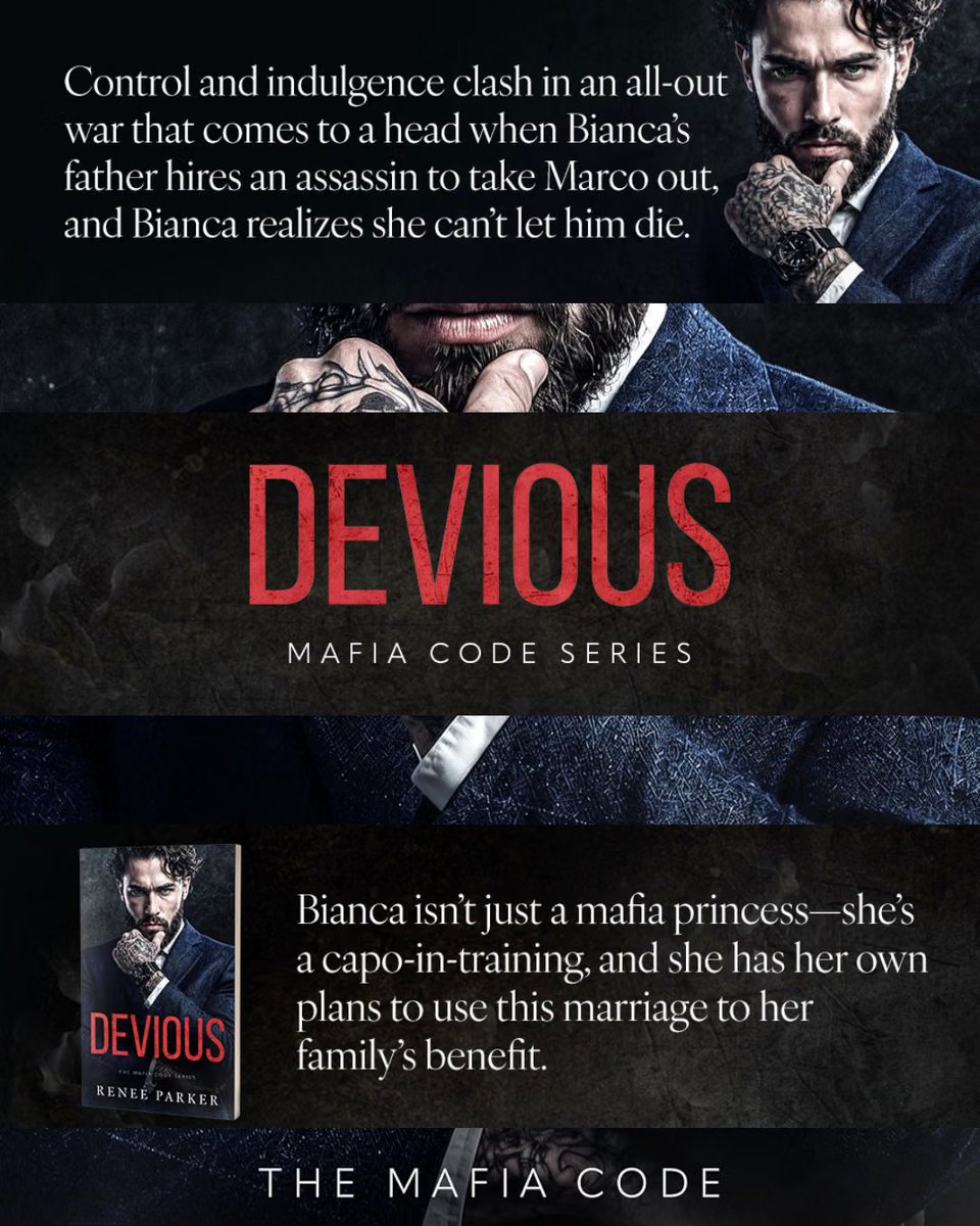 Darkromanceara's tweet photo. ⭐⭐⭐⭐⭐
#Devious
#TheMafiaCode 2
@byreneeparker @roseharborpublishing

Suspense, action, revenge, betrayals, mafia politics, and an intense enemies-to-lovers/arranged marriage... Bianca and Marco’s chemistry is 🔥, and that ending... my poor heart! 😱

Marco&amp;Bianca ❤️ #book https://t.co/U1UF8dng47