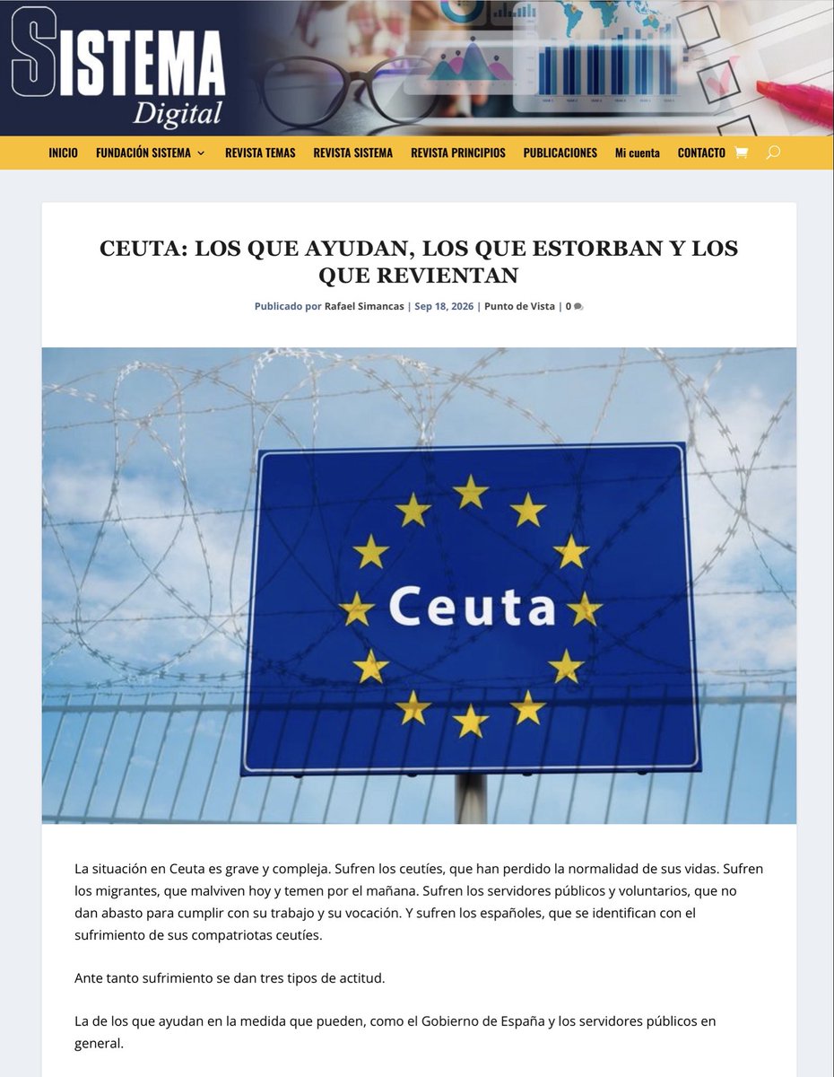 SimancasRafael's tweet photo. “CEUTA: LOS QUE AYUDAN, LOS QUE ESTORBAN Y LOS QUE REVIENTAN” @FSistema

Sufren ceutíes, migrantes y servidores públicos.
Ayuda el Gobierno de España.
Estorba el Gobierno de Ceuta para ayudar a Feijóo.
Revientan PPVOX para generar odio y dañar al Gobierno

https://t.co/mFMrAr92Qe https://t.co/0YTgp6AdEC