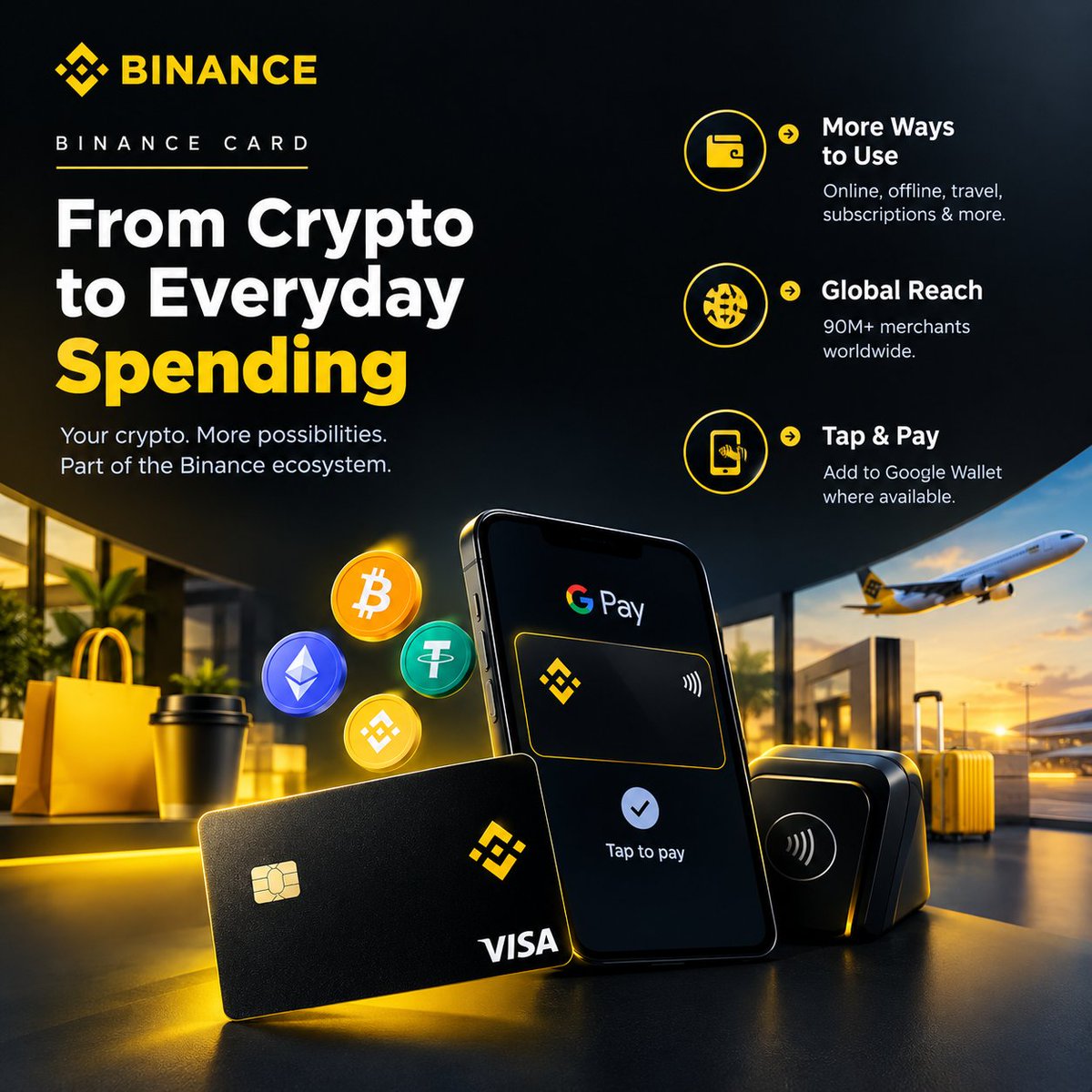 HazelByAmeliaa's tweet photo. 1/8

𝗖𝗥𝗬𝗣𝗧𝗢 𝗖𝗔𝗡 𝗕𝗘 𝗠𝗢𝗥𝗘 𝗧𝗛𝗔𝗡 𝗔 𝗕𝗔𝗟𝗔𝗡𝗖𝗘. 
What happens when eligible crypto moves from your account toward everyday spending?
𝗛𝗢𝗟𝗗 → 𝗠𝗔𝗡𝗔𝗚𝗘 → 𝗨𝗦𝗘
That’s where the Binance Card use case gets interesting. https://t.co/3kXpHlXtoo