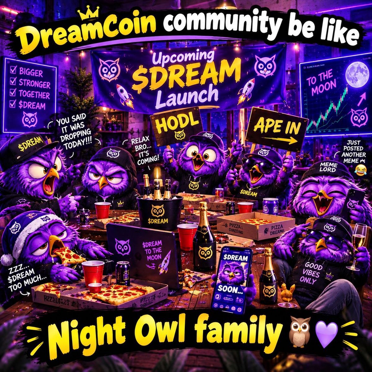 DreamCoinsSol's tweet photo. GM & happy weekend, $Dreamers 💜🦉

Hope you’re all having a great one! 🌙

The Memecoin Contest is still ongoing in our Telegram community — so if you haven’t joined in yet, now’s the time to jump in, get creative, and have some fun with the Night Owl family. 🦉🔥

Good vibes, good memes, and good company.

Happy weekend, Dreamers. 💜
See you in the TG 👀
#Dreamcoin #Solanamemecoin #Launchsoon