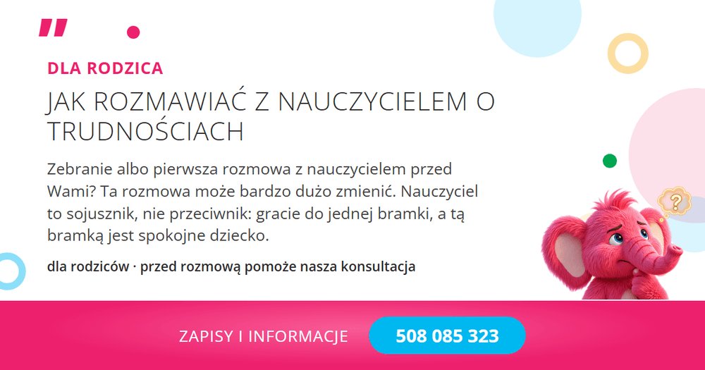DobreRelacje's tweet photo. 🍎 Jak rozmawiać z nauczycielem o trudnościach dziecka?
1. Umów spotkanie, nie łap na korytarzu
2. Mów o faktach: „czyta 10 minut i płacze"
3. Zapytaj, co widać w klasie
4. Ustalcie jeden wspólny krok
Nauczyciel to sojusznik, nie sędzia. 💛 https://t.co/FrIDtkn455