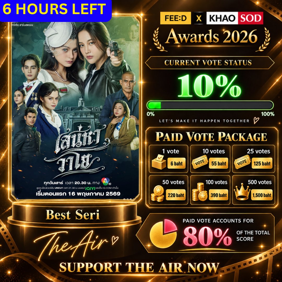 fbrankingvn's tweet photo. #ฟรีนเบค​ #FreenBecky #srchafreen​ #Beckysangels
🚨 URGENT CALL TO ACTION : FLAG 1-1🚨

6 HOURS LEFT, reaching 10%

PAID VOTES get 80% of the TOTAL SCORE. 

Link to purchase package vote: https://t.co/1n0FdPztA3

Link to fill up form after purchase with screenshot of time stamp: https://t.co/4cFOmWm1Ox

Feed Awards 2026 voting will officially close on 21/9/2026 🔥

- With @WikiFreenBecky @FreenBecky_Data -